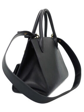 Prada Saffiano Black Monochrome bag Tote 2way